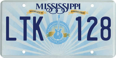 MS license plate LTK128