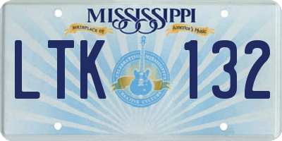 MS license plate LTK132