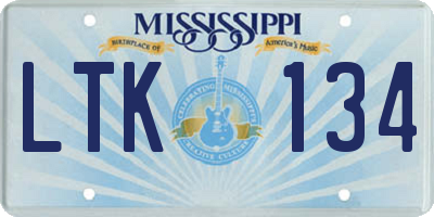 MS license plate LTK134