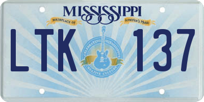 MS license plate LTK137