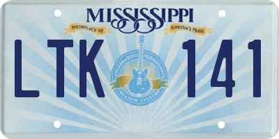 MS license plate LTK141