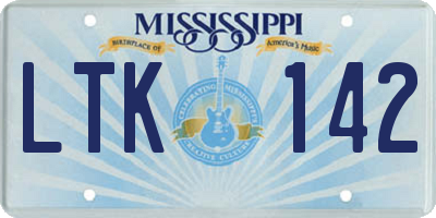 MS license plate LTK142