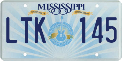 MS license plate LTK145