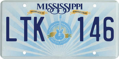 MS license plate LTK146