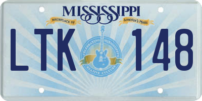 MS license plate LTK148