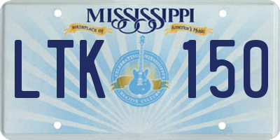 MS license plate LTK150