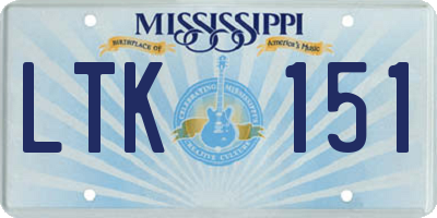 MS license plate LTK151