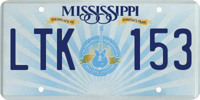 MS license plate LTK153