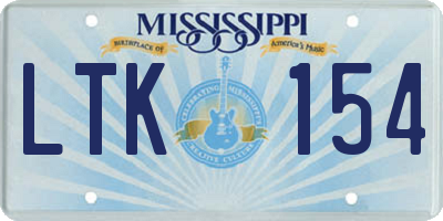 MS license plate LTK154