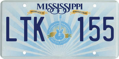 MS license plate LTK155