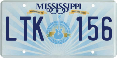MS license plate LTK156