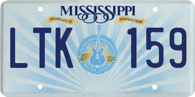 MS license plate LTK159