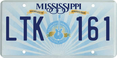 MS license plate LTK161
