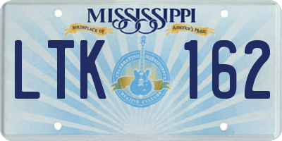 MS license plate LTK162