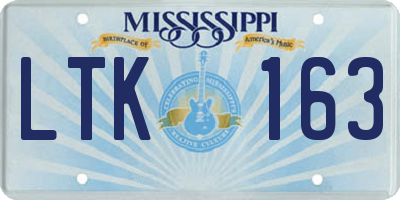 MS license plate LTK163