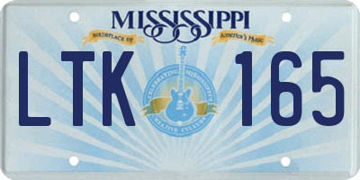 MS license plate LTK165