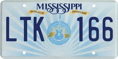MS license plate LTK166