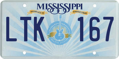 MS license plate LTK167