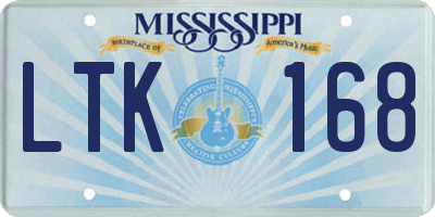 MS license plate LTK168