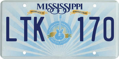 MS license plate LTK170
