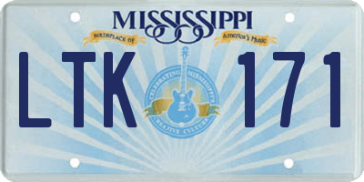 MS license plate LTK171