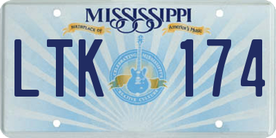 MS license plate LTK174