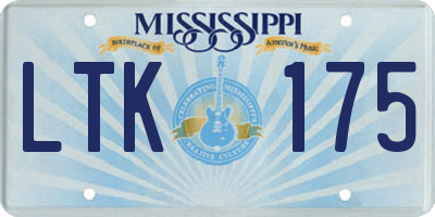 MS license plate LTK175
