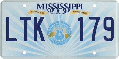 MS license plate LTK179