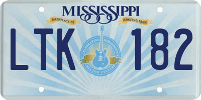 MS license plate LTK182