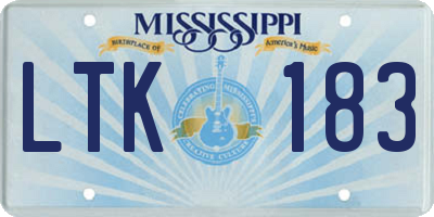 MS license plate LTK183