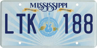 MS license plate LTK188