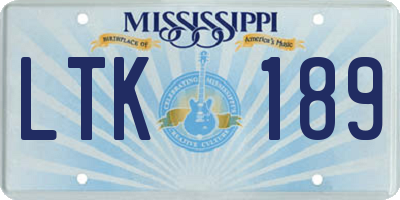 MS license plate LTK189