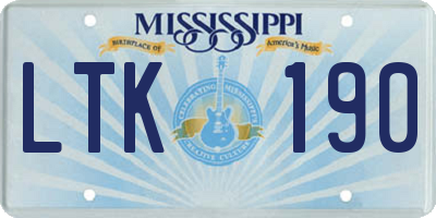 MS license plate LTK190