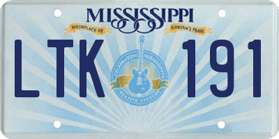 MS license plate LTK191