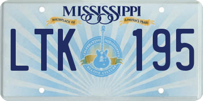 MS license plate LTK195