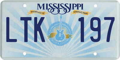 MS license plate LTK197