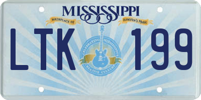 MS license plate LTK199