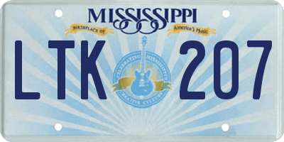 MS license plate LTK207