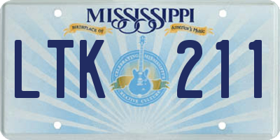 MS license plate LTK211