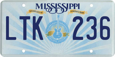 MS license plate LTK236