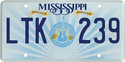 MS license plate LTK239