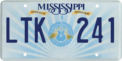 MS license plate LTK241