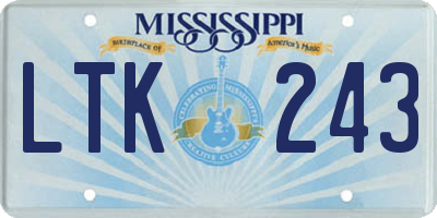 MS license plate LTK243
