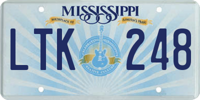 MS license plate LTK248