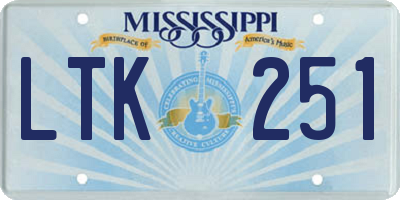 MS license plate LTK251