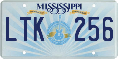 MS license plate LTK256