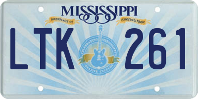 MS license plate LTK261