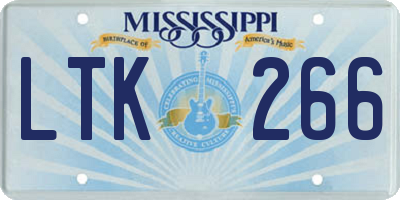 MS license plate LTK266