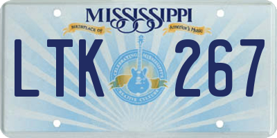 MS license plate LTK267