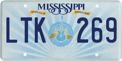 MS license plate LTK269